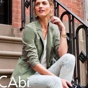 CAbi Lightweight Olive Green Blazer/Jacket Size Small Style #207
